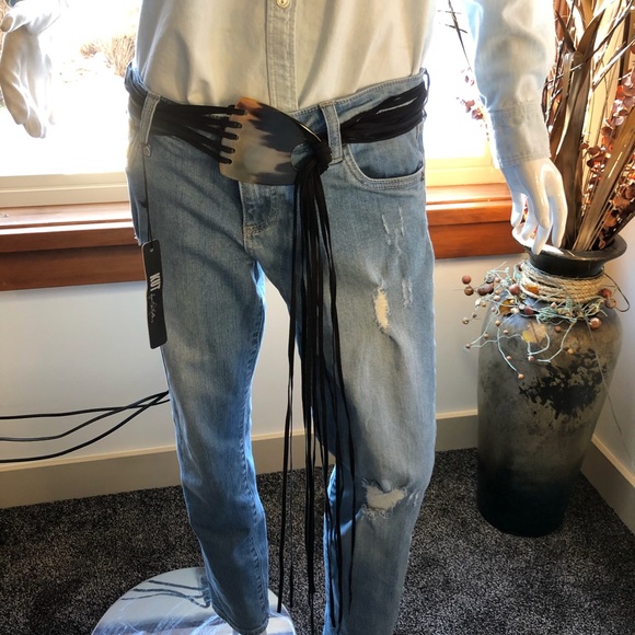 Accessories - 🔥Belt with Natural Horn Buckle & Suede Detail